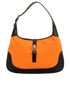 Jackie Shoulder Bag, &pound;320, Handbags, Black/Orange, Leather/Nylon, Front view